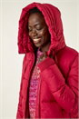 Red Longline Padded Hooded Coat, Image 6 of 7