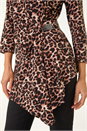 Tan Animal Print Asymmetric Top, Image 5 of 5