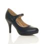 Navy Blue AJVANI Navy Blue High Heel Mary Jane Court Shoes, Image 1 of 6