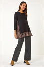 Natural  Animal Print Mesh Hem Tunic, Image 2 of 5