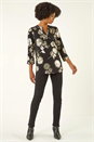Gold Floral Foil Print Shirt, Image 2 of 5
