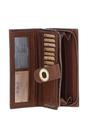 Brown Real Leather Long Purse with Turnlock, Zip Pocket & Card Slots, Image 2 of 3