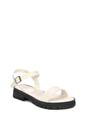 White 'Sorella' Low Heel Chunky Sandals With Ankle Strap, Image 2 of 5
