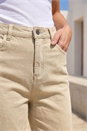 Stone Petite Cotton Frayed Hem Trouser , Image 4 of 4