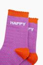 Lilac Happy Combed Cotton Glitter Socks, Image 2 of 4