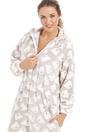 Beige Supersoft Cuddle Fleece Bear Print Hooded Onesie, Image 4 of 4