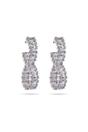 Silver Lustrous Bow Stud Earrings, Image 1 of 5