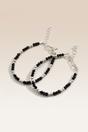 Black Baby Nazaria Black Beaded Silver Bracelet/Anklet, Image 1 of 2
