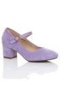 Lilac AJVANI Lilac Mid Block Heel Mary Jane Court Shoes, Image 1 of 5