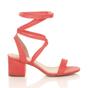 Coral AJVANI Coral Mid Block Heel Tie Up Sandals, Image 2 of 6