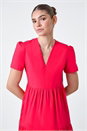Fuchsia Plain Cotton Tiered Maxi Dress, Image 4 of 5