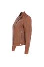 Tan 'Kore' Real Leather Biker Jacket, Image 3 of 5
