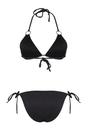 Black WOVCOR Black Ribbed Triangle Bikini Set with Ring Detail, Image 4 of 5