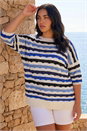 Blue Curve Wave Stripe Jumper, Image 1 of 4
