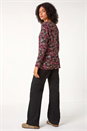ORANGE Floral Print Relaxed Stretch Top, Image 3 of 5