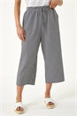 Black Petite Gingham Stretch Cropped Trouser , Image 4 of 5