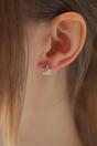 Silver Sterling Silver CZ Turtle Stud Earrings, Image 2 of 3