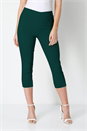 Dark Green Cropped Stretch Trouser, Image 1 of 6