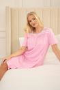 Pink Camille Lingerie Pink Cotton Short Sleeve Polka Dot Nightdress, Image 3 of 6
