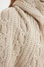 Beige Chunky Cable Knit Winter Scarf, Image 3 of 3