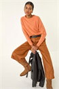 Tan Soft Faux Suede Culotte, Image 6 of 6