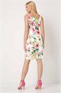 Ivory  Floral Print Scuba Dress, Image 2 of 3