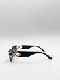 Black Cat-Eye Sunglasses with Side Detail, Image 4 of 5