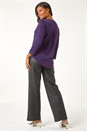 Plum Metallic Linear Floral Stretch Shirt, Image 3 of 5