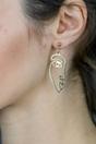 Gold The Colourful Aura Gold Abstract Face Drop Earrings, Image 1 of 3
