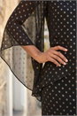 Black Asymmetric Polka Dot Overlay Dress, Image 4 of 4
