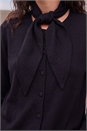 Black Tie Neck Soft Knit Cardigan, Image 5 of 5