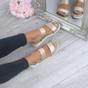 Rose Gold AJVANI Rose Gold Flatform Strappy Sandals, Image 5 of 6