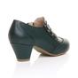 Teal Mid Heel Brogue Button Ankle Boots Shoe Boots, Image 4 of 6