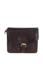 Dark Brown Vintage Mini Leather Cross Body Shoulder Bag With Chain Strap, Image 1 of 4