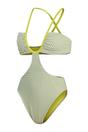 Green Gingham Cut Out One Piece Swimsuit, Image 1 of 3