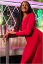 MAGENTA Tassel Trim Stretch Wrap Dress, Image 6 of 6