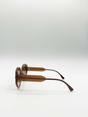 Brown Round Circle Sunglasses in Brown, Image 5 of 6