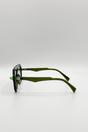Green SVNX Green Bold Navigator Sunglasses in Green, Image 5 of 6