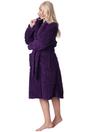 Purple Camille Lingerie Purple Supersoft Fleece Jaquard Bathrobe, Image 5 of 5