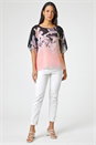 Light Pink Floral Border Print Overlay Top, Image 3 of 4