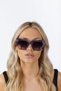 Purple Square Cat-Eye Sunglasses in Purple Multi, Image 6 of 6