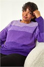 Purple Curve Ombre Stripe Knit Jumper, Image 1 of 5