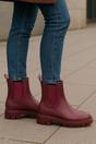 Burgundy Wellies Chelsea Ankle Boots Wellingtons, Image 2 of 6