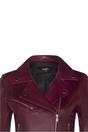 Burgundy Leather Brando Biker Jacket -Loughton, Image 4 of 4