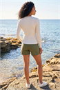 Ivory  Ribbed V-Neck Cable Knit Jumper, Image 3 of 4