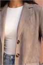 Taupe Petite Faux Suede Jacket, Image 4 of 4