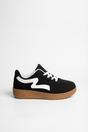 Black iKrush Black Poppy Womens Retro Stripe Gum Sole Trainers, Image 8 of 8