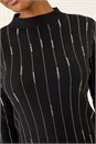 Black Lined Sparkly Knit Jumper, Image 5 of 5
