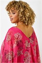 Fuchsia Curve Paisley Print Chiffon Top, Image 5 of 5