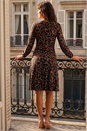 Navy  Speckled Print Dress, Image 3 of 4